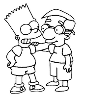 coloriage bart simpson et son ami